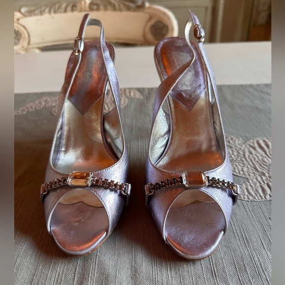 D&G - Dolce and Gabbana Metallic Violet Heels - Picture 7 of 12